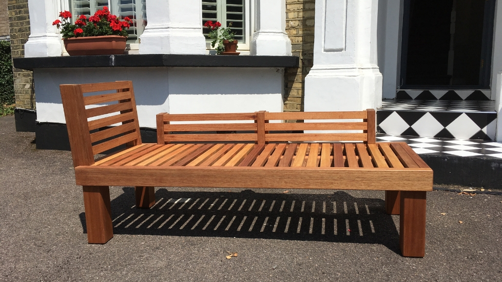 Slatted garden bench
